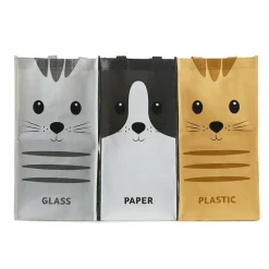 Balvi Afval recycletassen met kat (set van 3)
