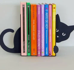 Balvi Boekensteun verborgen kat zwart metaal