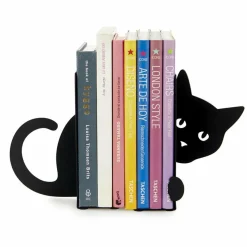 Balvi Boekensteun verborgen kat zwart metaal