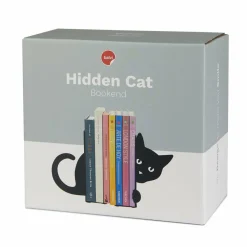 Balvi Boekensteun verborgen kat zwart metaal