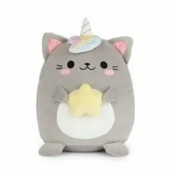 Balvi Katten kussen Fluffy Kawaii Starry grijs