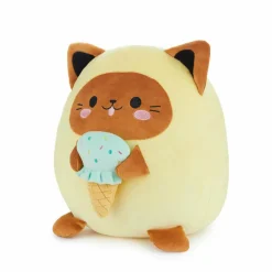 Balvi Katten kussen Fluffy Kawaii Minty Geel