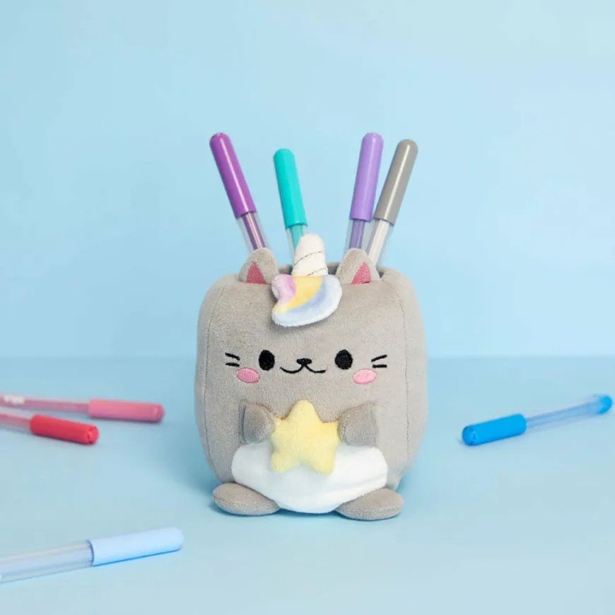 Balvi Pennenbakje Fluffy Kawaii Starry Grijs