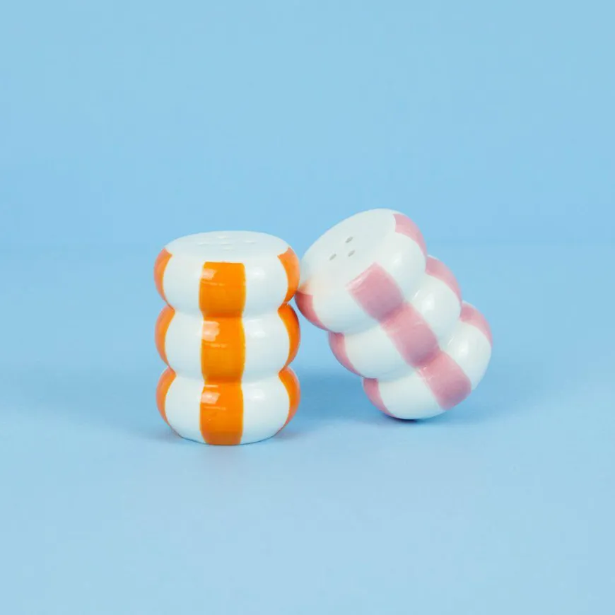 Balvi Peper en Zoutstel stel Floats oranje/roze ceramic