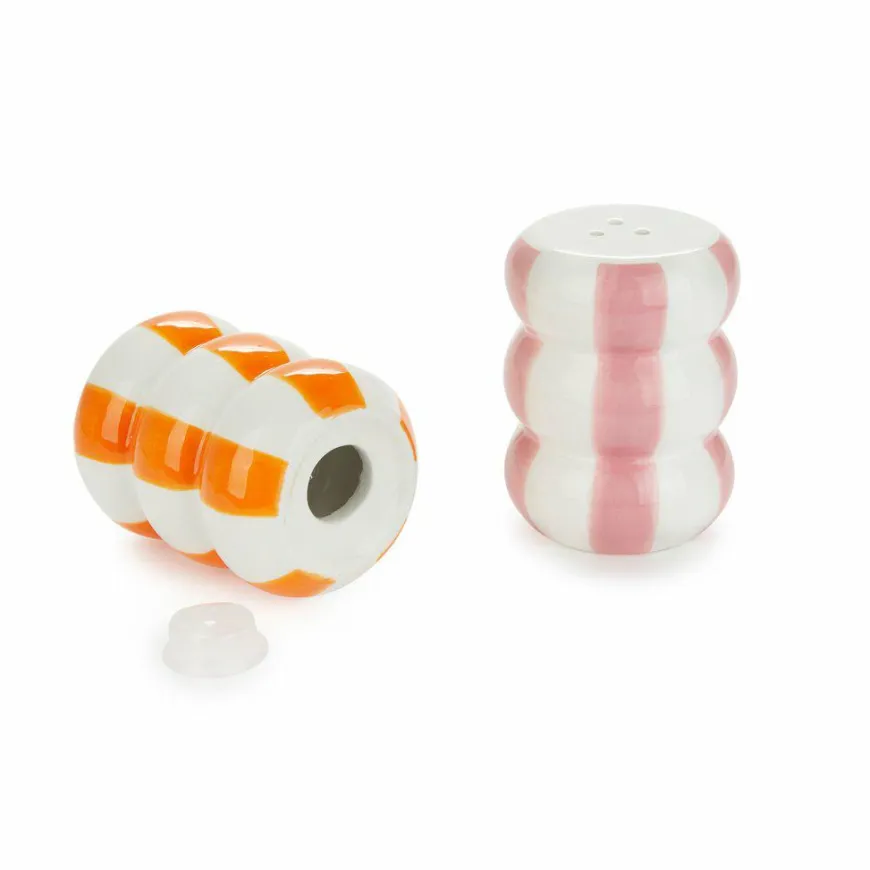 Balvi Peper en Zoutstel stel Floats oranje/roze ceramic