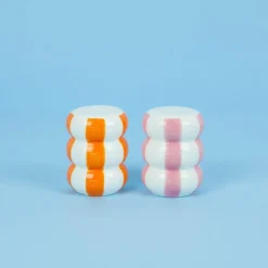 Balvi Peper en Zoutstel stel Floats oranje/roze ceramic