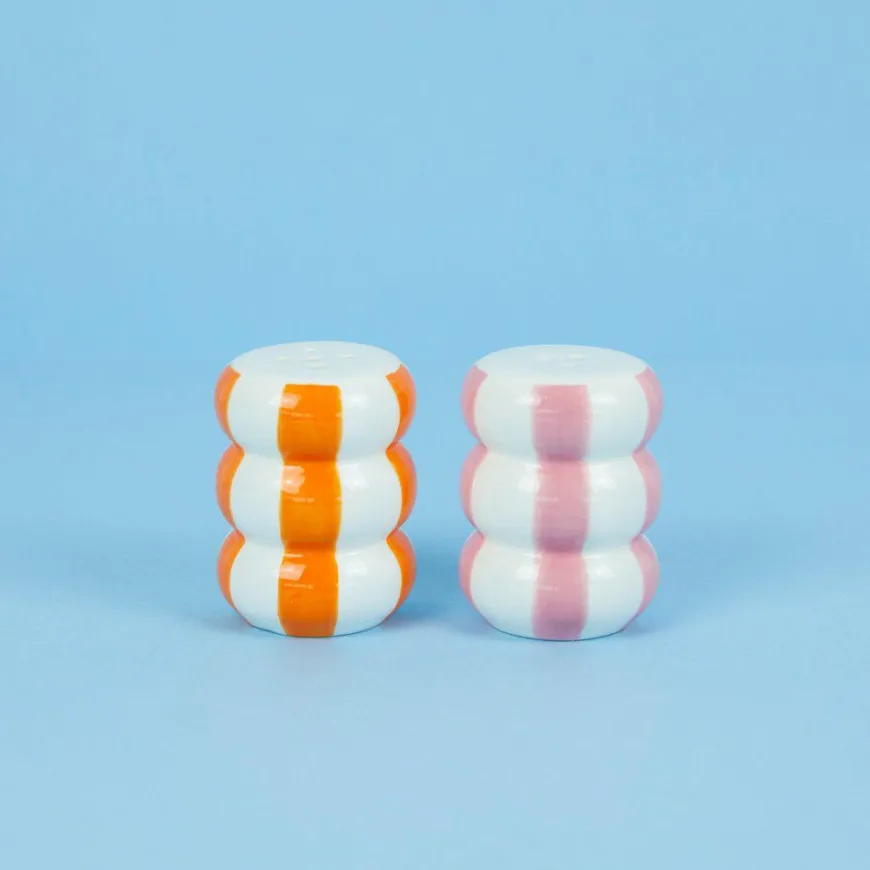 Balvi Peper en Zoutstel stel Floats oranje/roze ceramic
