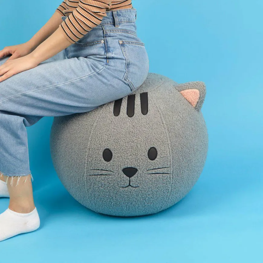 Balvi Poef Kitty grijs polyester