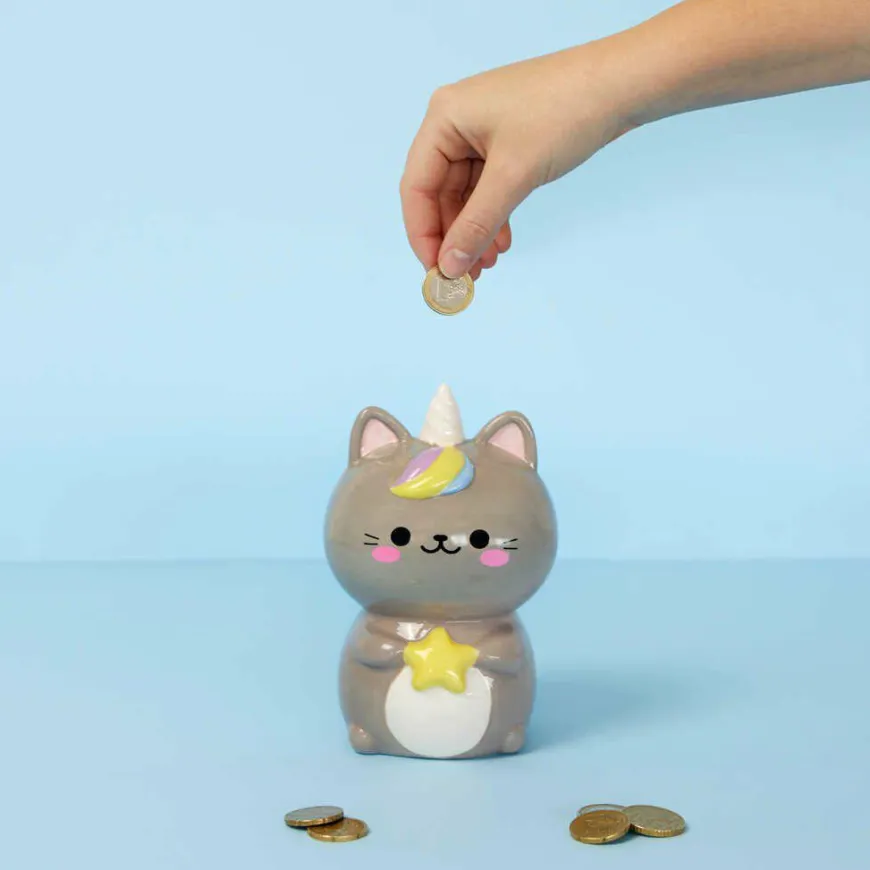 Balvi Spaarpot Kawaii Starry grijs