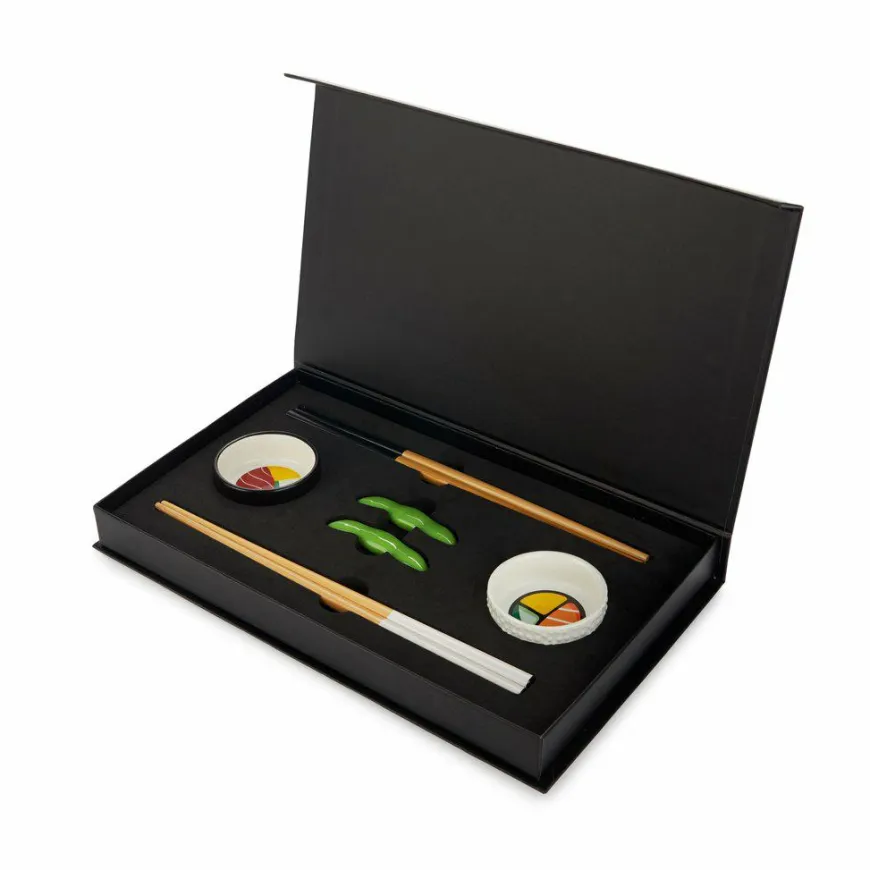 Balvi Sushi set Oishii wit/zwart keramiek