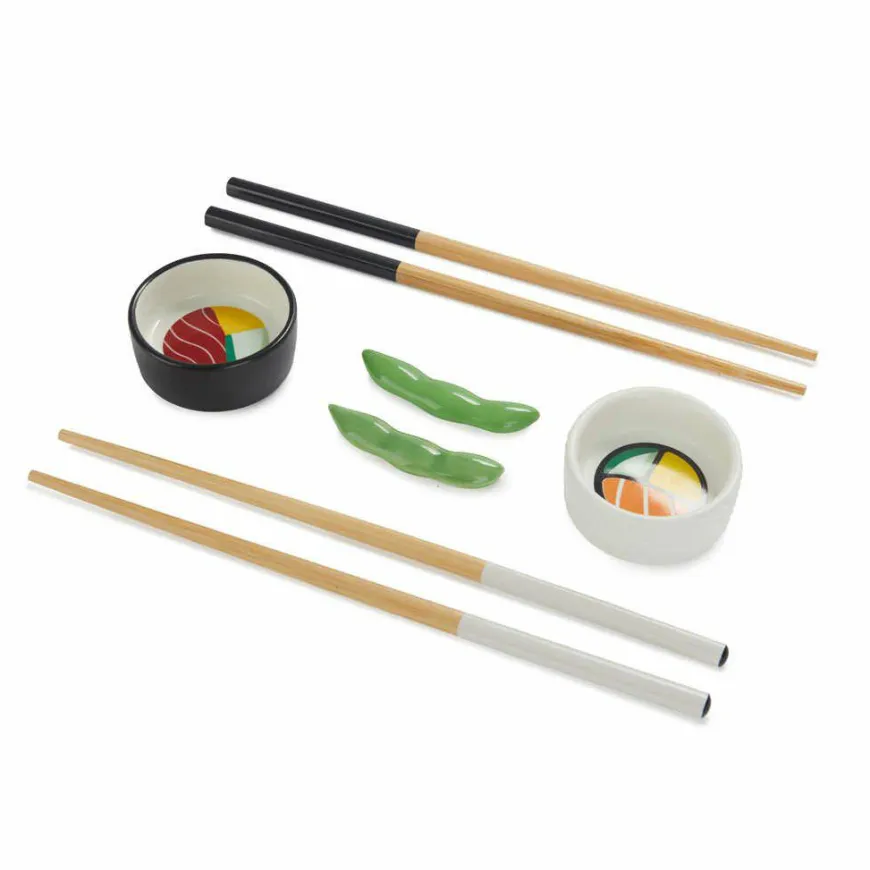 Balvi Sushi set Oishii wit/zwart keramiek