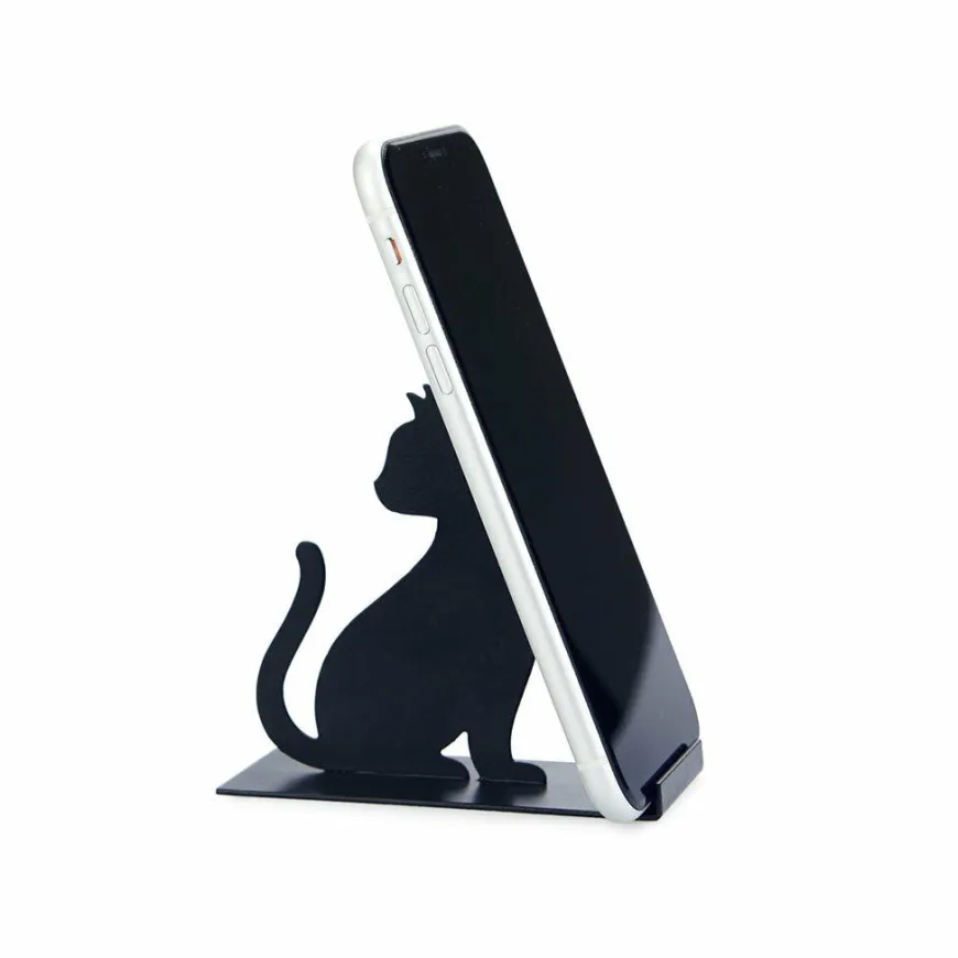 Balvi Telefoonhouder Feline zwart metaal