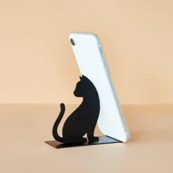Balvi Telefoonhouder Feline zwart metaal