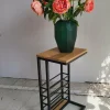 Benoa Bijzettafel industrieel sofa zwart met open vak