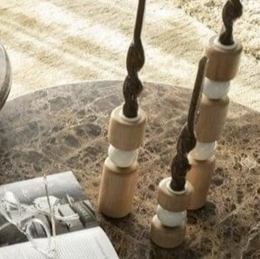 By Boo Kandelaar Belloa - beige - set van 3 kandelaren
