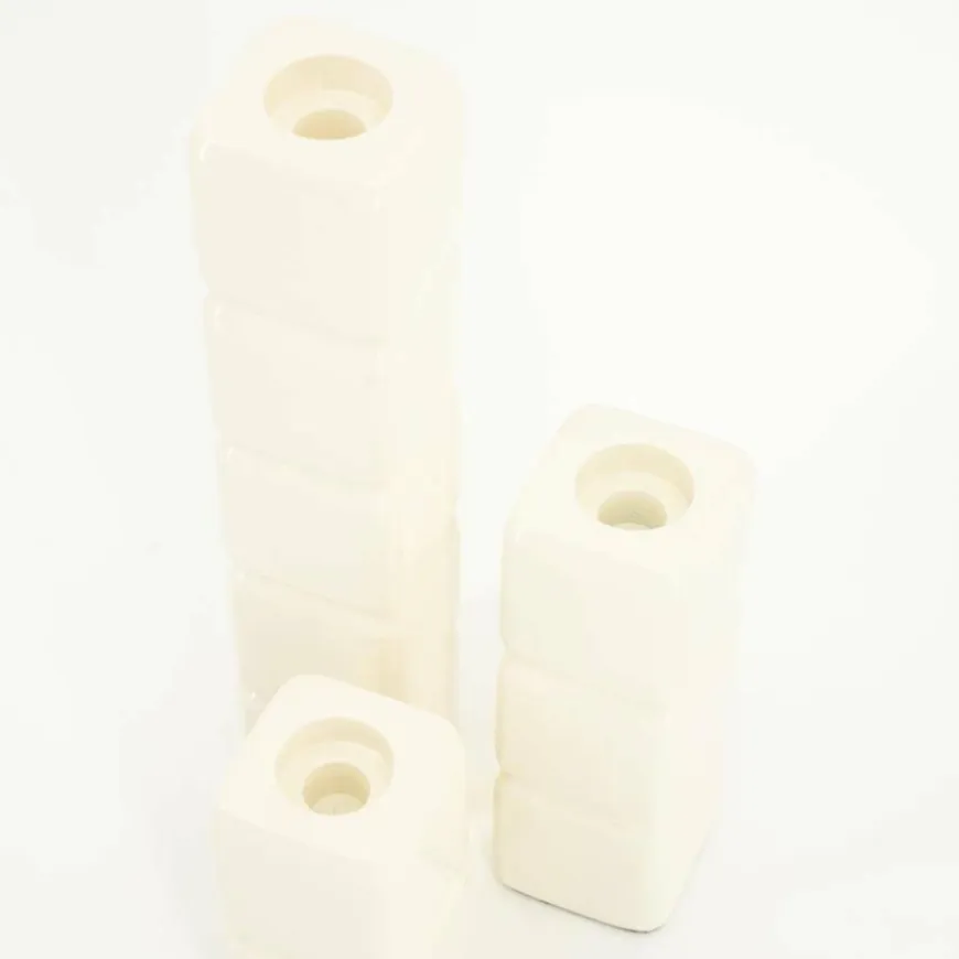 By Boo Set van 3 kandelaren Cube - beige