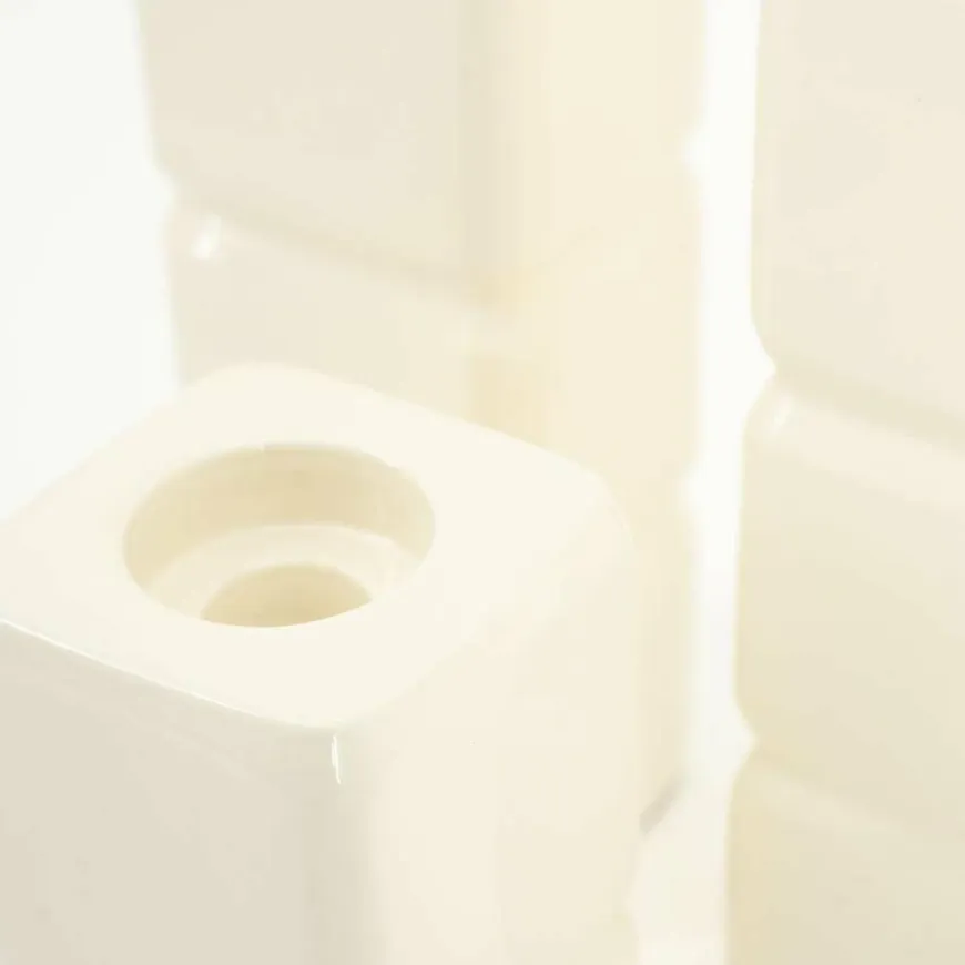 By Boo Set van 3 kandelaren Cube - beige