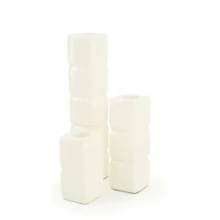 By Boo Set van 3 kandelaren Cube - beige