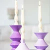 By Boo Set van 3 kandelaren Yack – lila