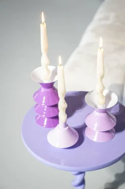 By Boo Set van 3 kandelaren Yack – lila