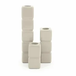 By Boo Set van 3 kandelaren Cube – taupe