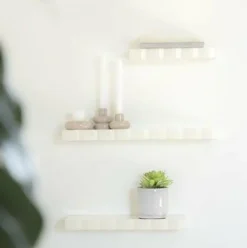 By Boo Wandplank Prinz set van 3 - beige