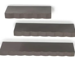 By Boo Wandplank Prinz set van 3- dark taupe