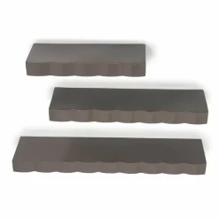 By Boo Wandplank Prinz set van 3- dark taupe