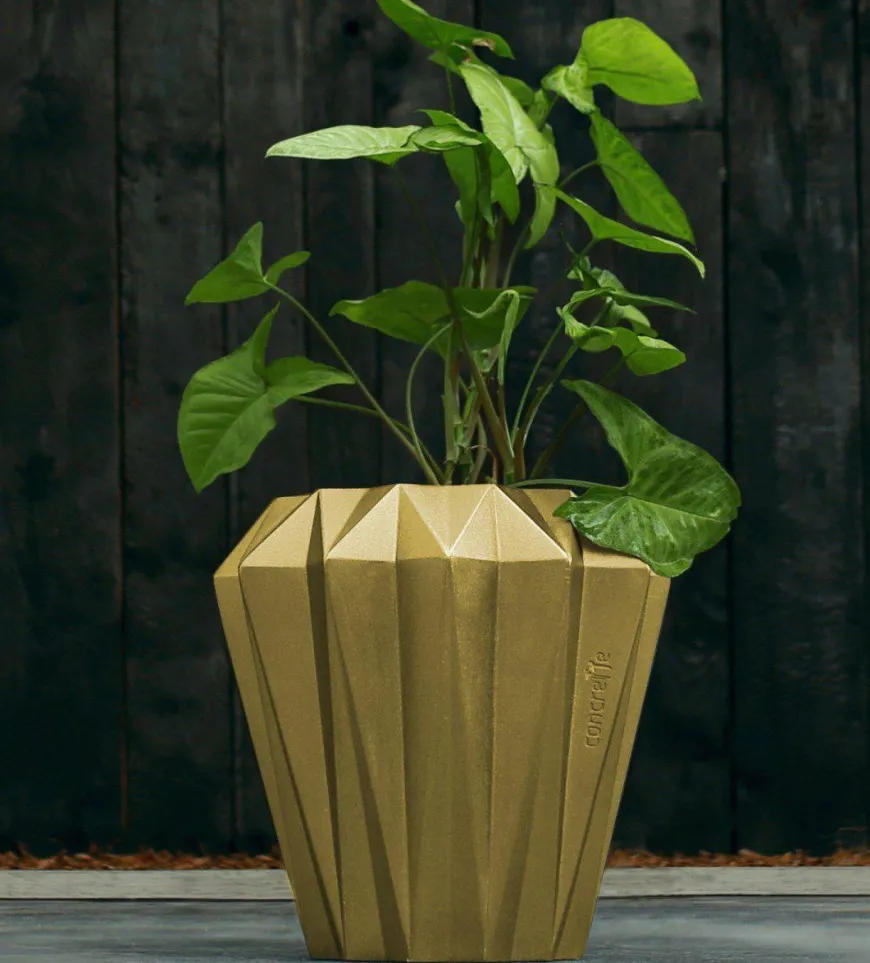 Candellana Bloempot beton Rack 13 cm Goud