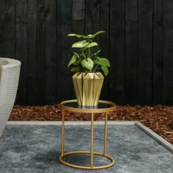 Candellana Bloempot beton Rack 13 cm Goud