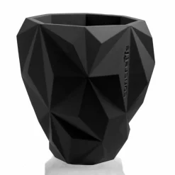 Candellana Bloempot beton Geometric 13 cm mat Zwart