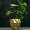 Candellana Bloempot beton Geometric 13 cm Classic Gold