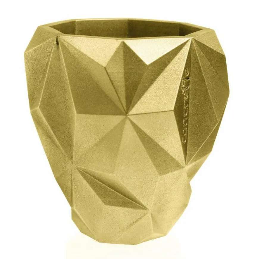 Candellana Bloempot beton Geometric 13 cm Classic Gold