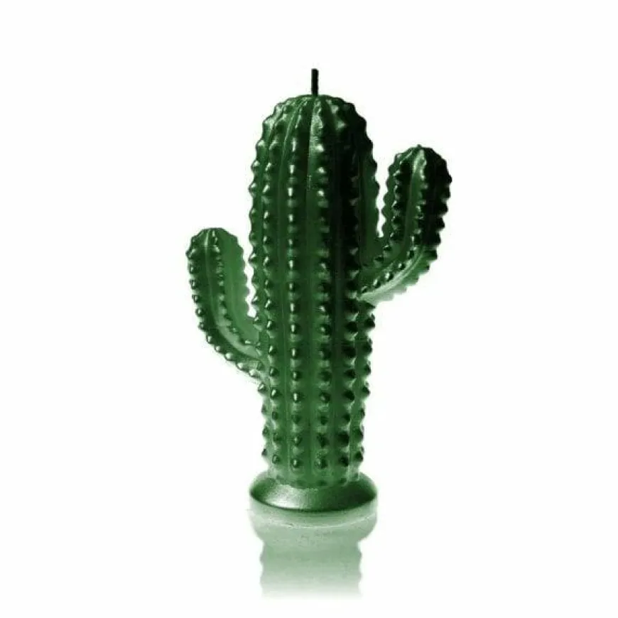 Candellana Kaars cactus groen metallic - groot