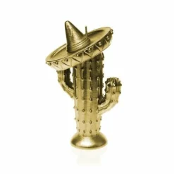 Candellana Kaars cactus met sombrero goud