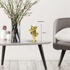 Candellana Kaars cactus met sombrero goud