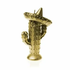 Candellana Kaars cactus met sombrero goud