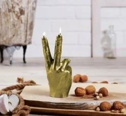 Candellana Kaars Hand Peace goud