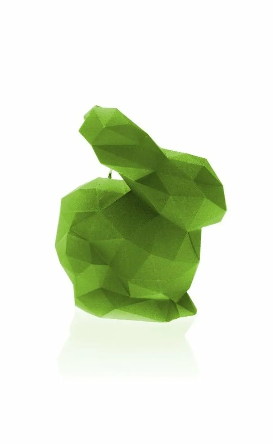 Candellana Kaars Konijn groot groen metallic