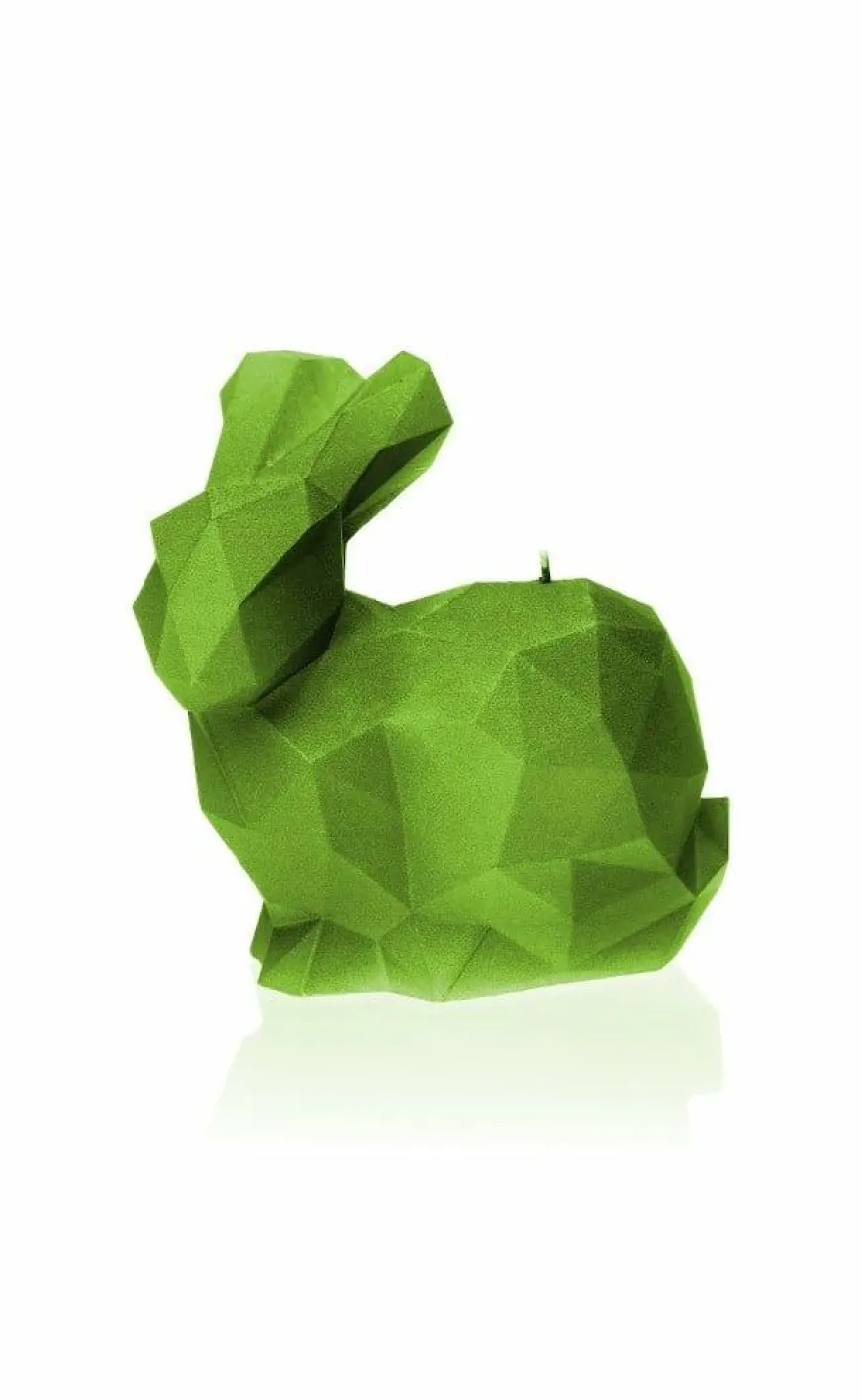 Candellana Kaars Konijn groot groen metallic