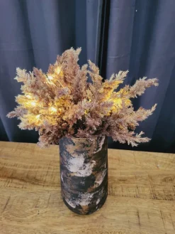 Countryfield Astilbe boeket met LED verlichting donkerbruin