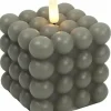 Countryfield Bolletjes kaars LED Lyon grijs M