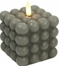 Countryfield Bolletjes kaars LED Lyon grijs M