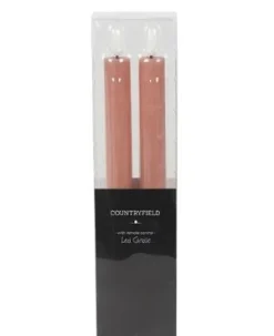 Countryfield Dinerkaars LED Diner rustiek roze met beweegbare vlam – 2 stuks