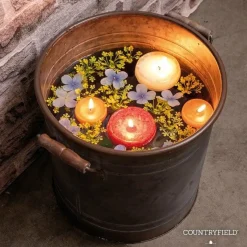 Countryfield Drijfkaars Bollie set van 3 roze - diverse afmetingen