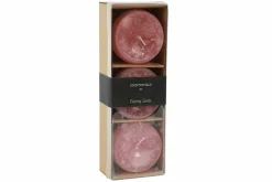 Countryfield Drijfkaars Bollie set van 3 roze - diverse afmetingen