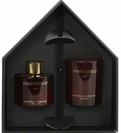 Countryfield Elegance Gift box geurstokje & kaars rood
