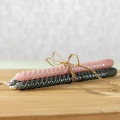 Countryfield Kaars Twirly set van 2 roze kaarsen