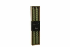 Countryfield Kaars Twirly set 2 kaarsen lichtgroen - diverse afmetingen