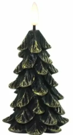 Countryfield Kerstboomkaars LED Lyon XL zwart / groen